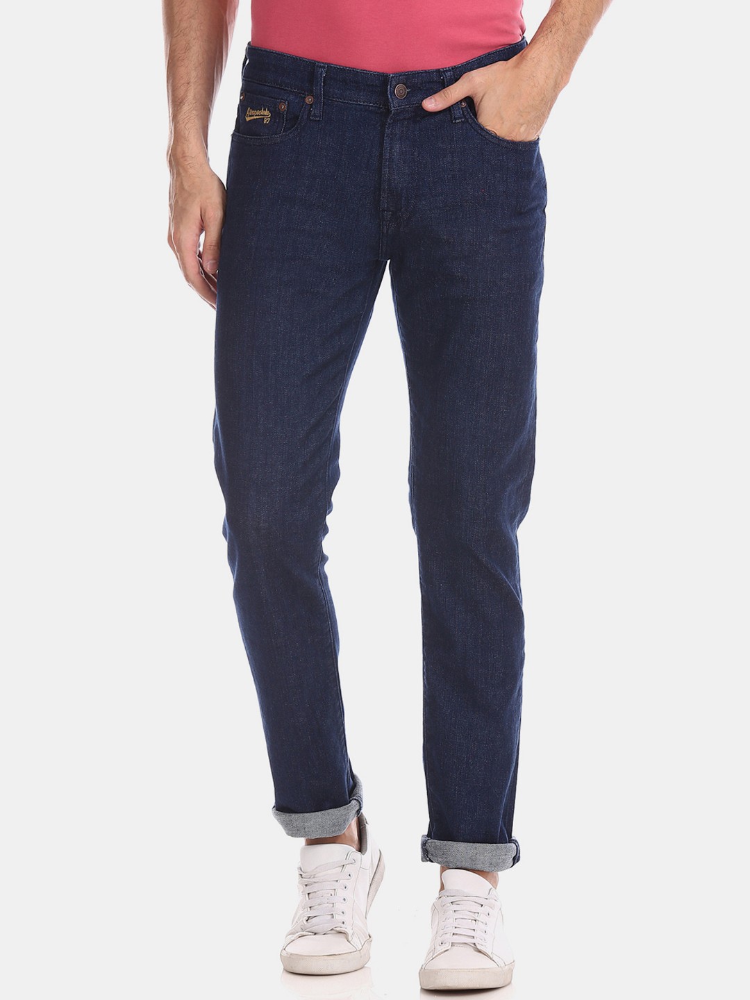 

Aeropostale Men Blue Skinny Fit Mid-Rise Clean Look Stretchable Jeans