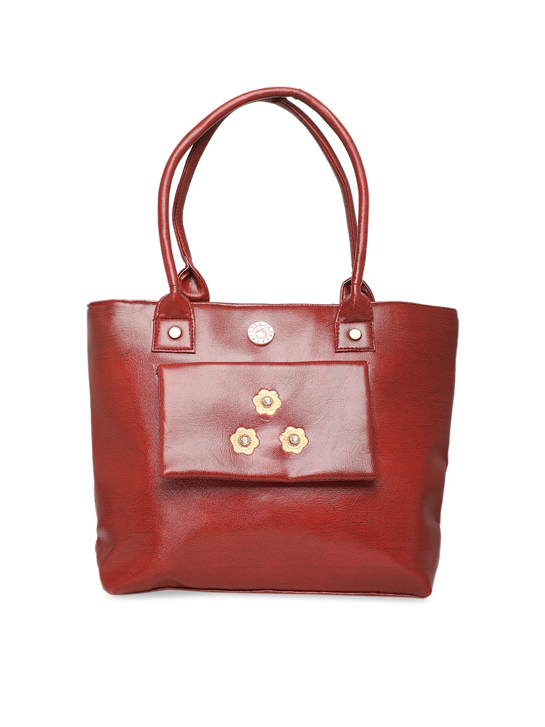

DIVA WALK Red Embellished Handheld Leather Bag