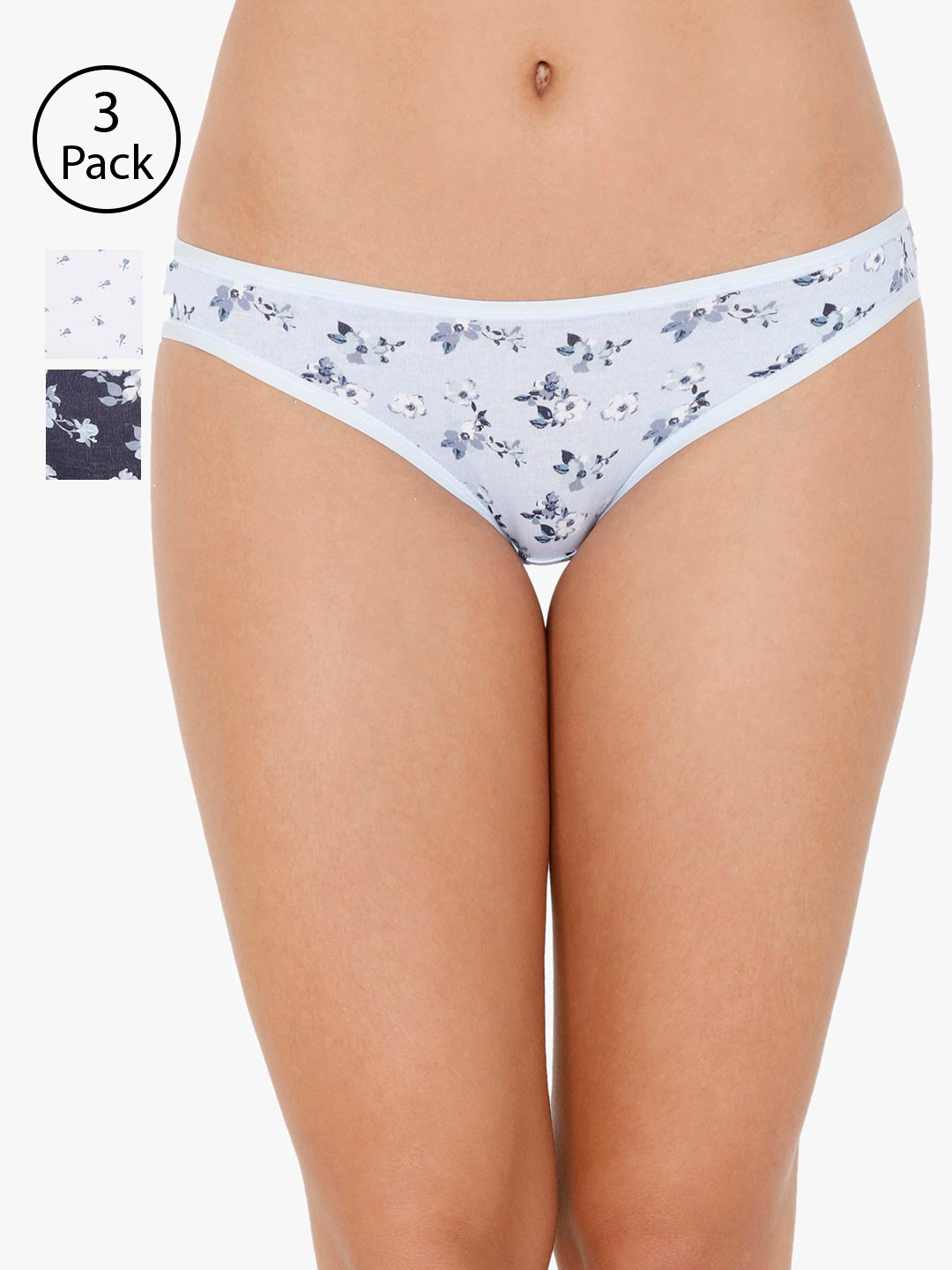 

every de by amante Women Pack of 3 Printed Bikini Briefs EK131, Multi