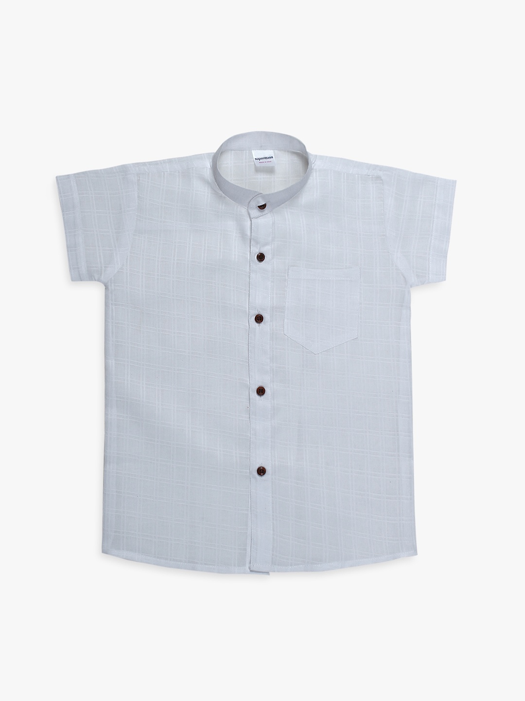 

Superminis Boys White Regular Fit Checked Casual Shirt