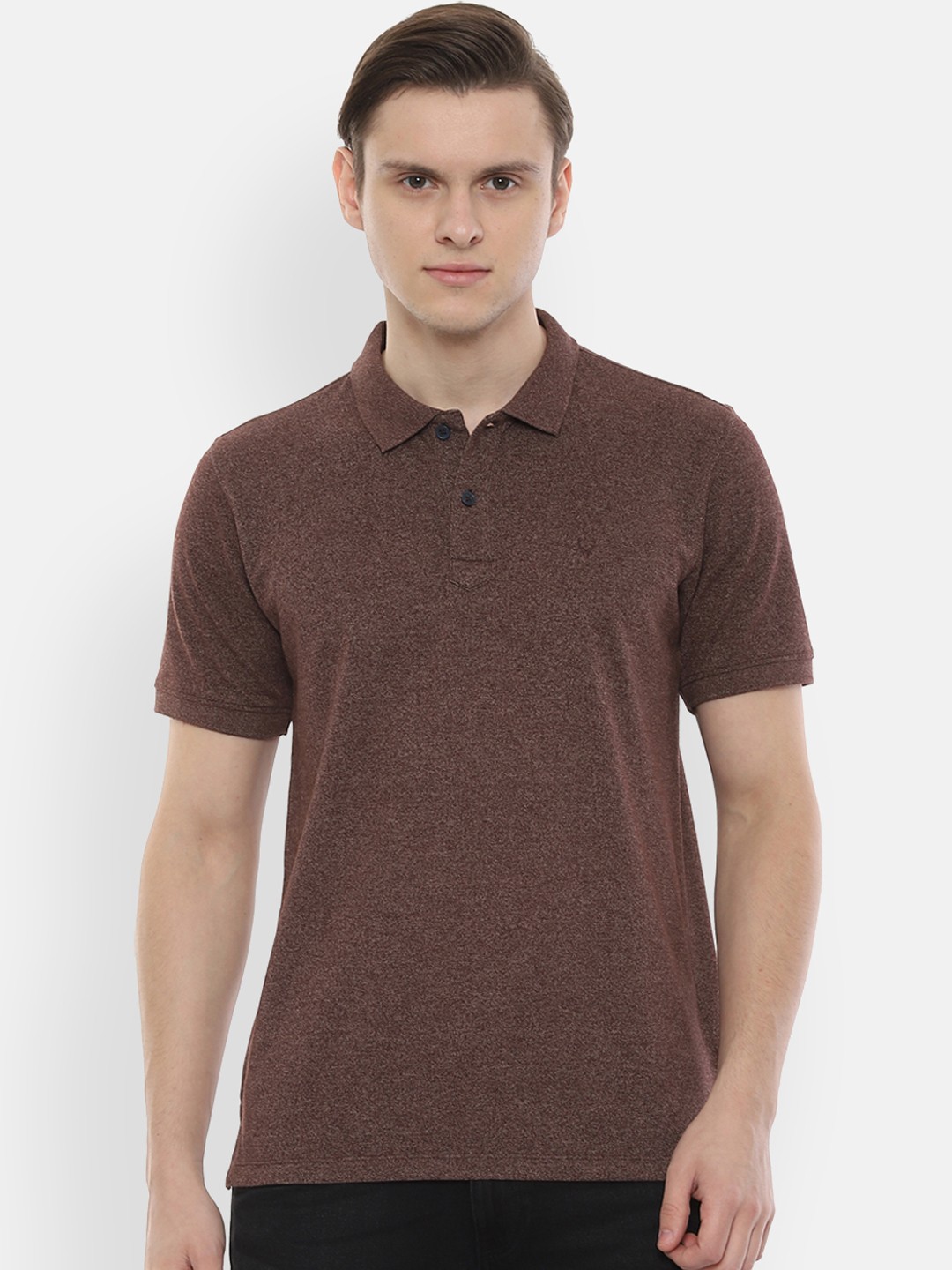 

Allen Solly Sport Men Brown Solid Polo Collar T-shirt