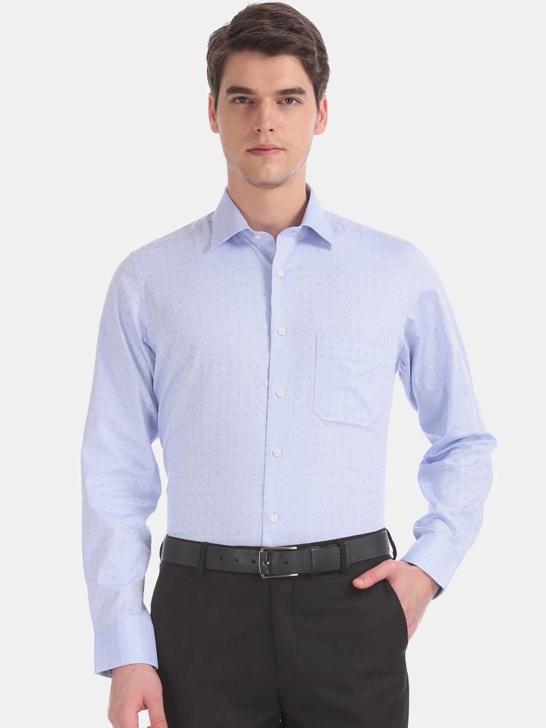 

Arrow Men Blue Regular Fit Printed Formal Shirt