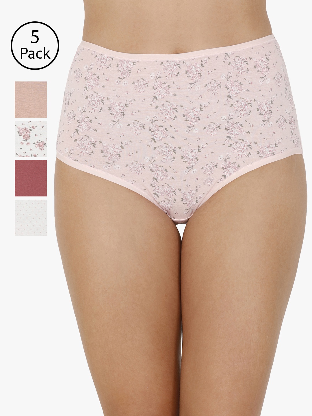 

every de by amante Women Pack of 5 Hipster Briefs EK251, Pink