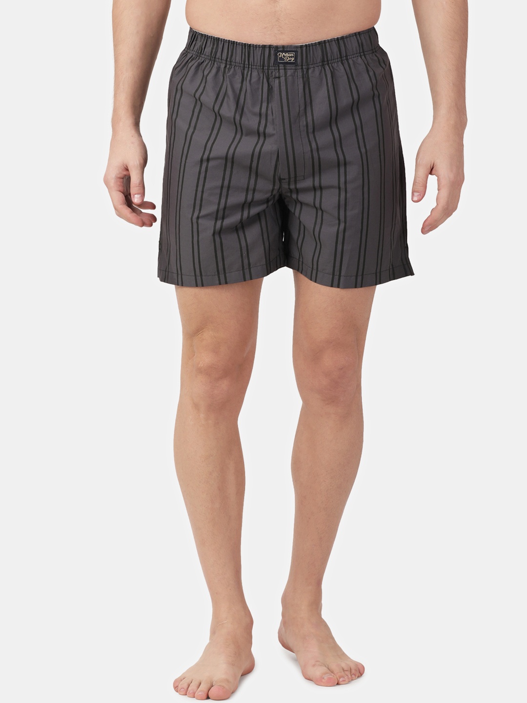 

Urban Dog Men Grey & Black Striped Boxer UDBX172-M