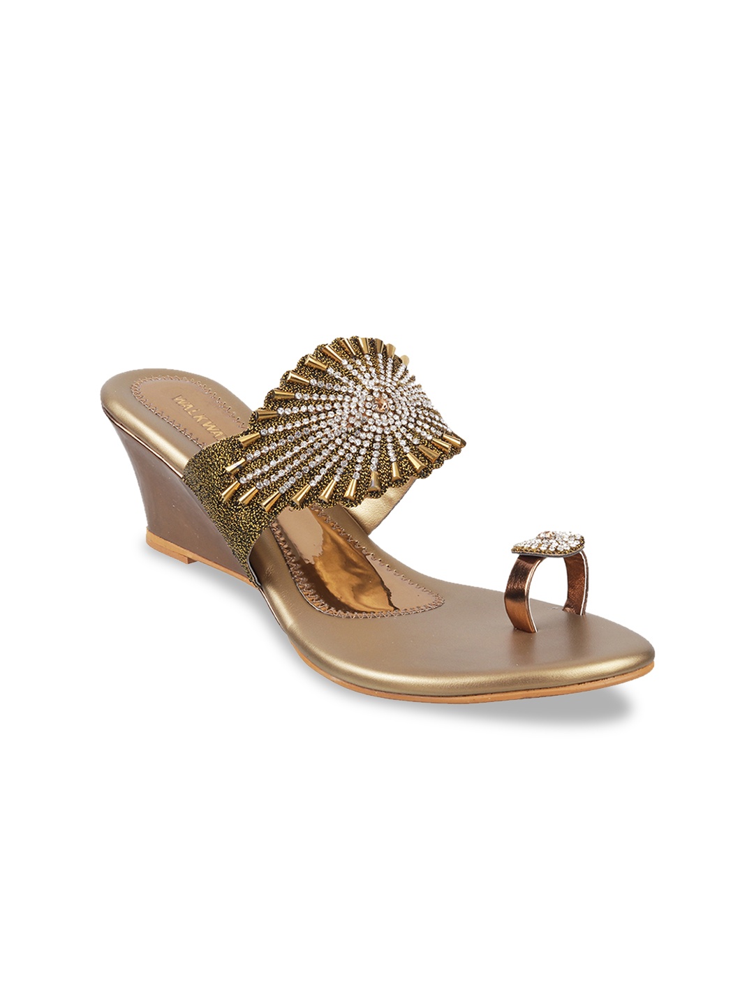 

WALKWAY by Metro Women Gold-Toned Embellished Heels