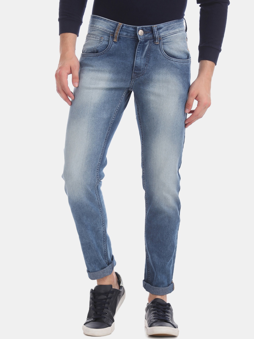 

Flying Machine Men Blue Skinny Fit Low-Rise Clean Look Stretchable Jeans