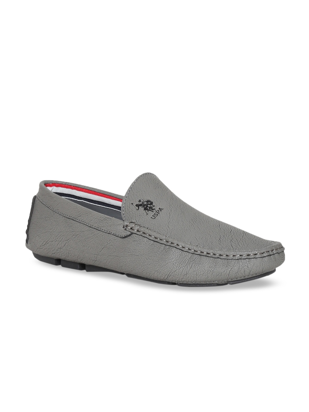 

U.S. Polo Assn. Men Grey Solid Leather Loafers