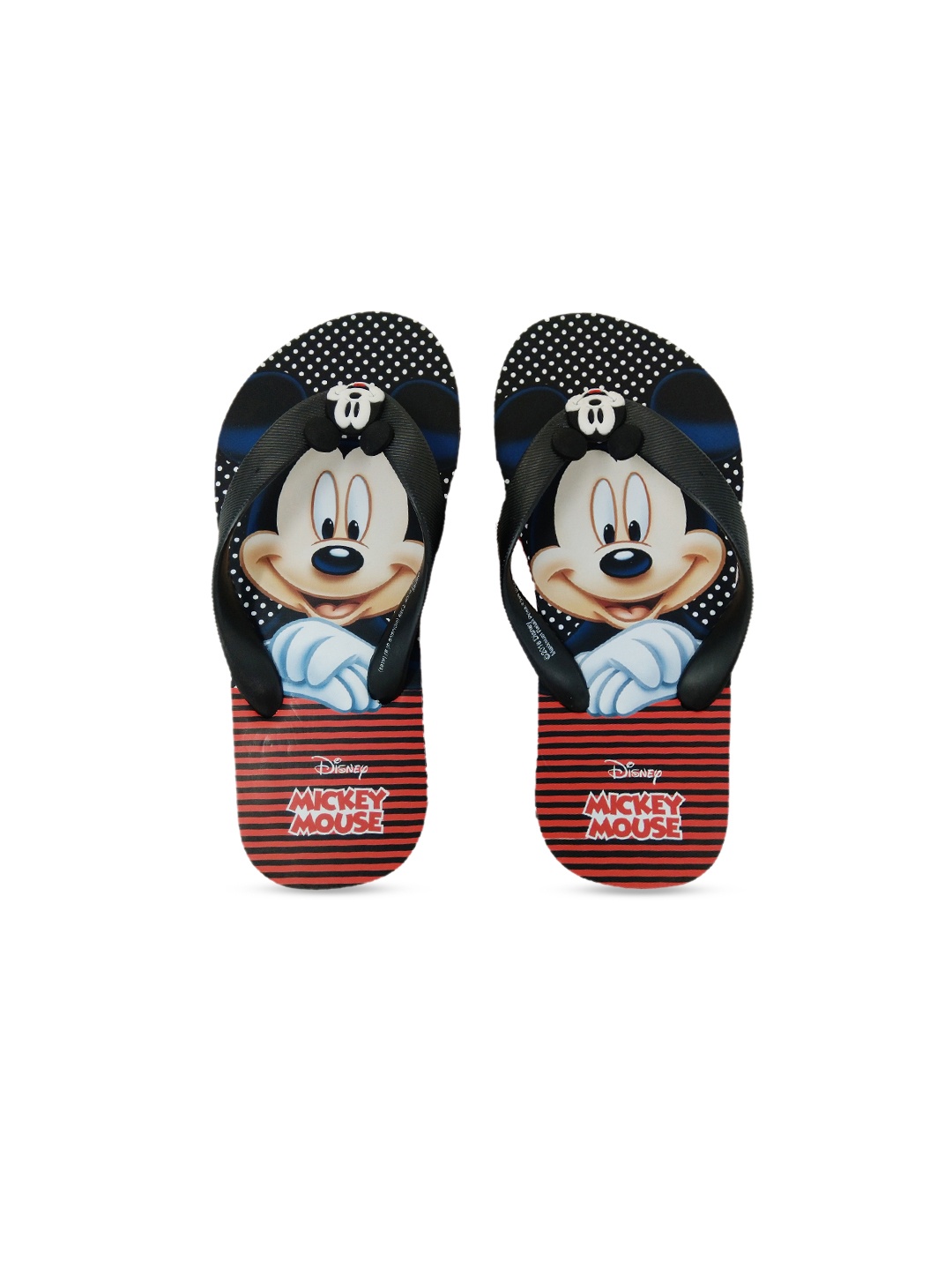 

toothless Boys Black Mickey Printed Thong Flip-Flops