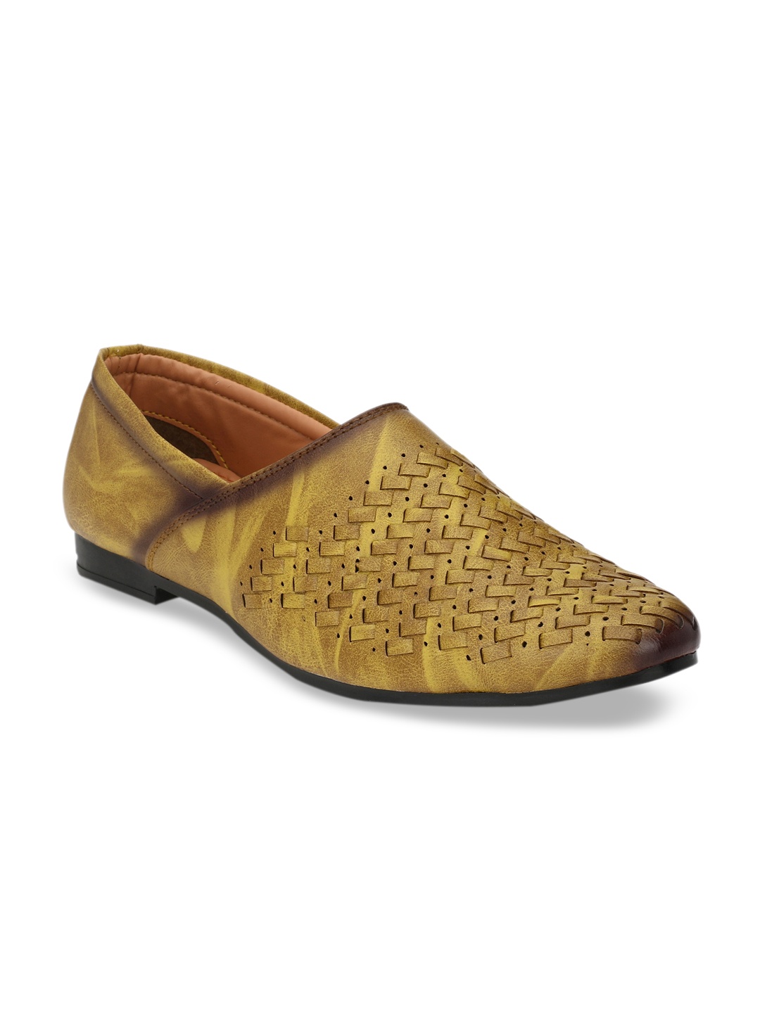 

John Karsun Men Tan Brown Textured Loafers