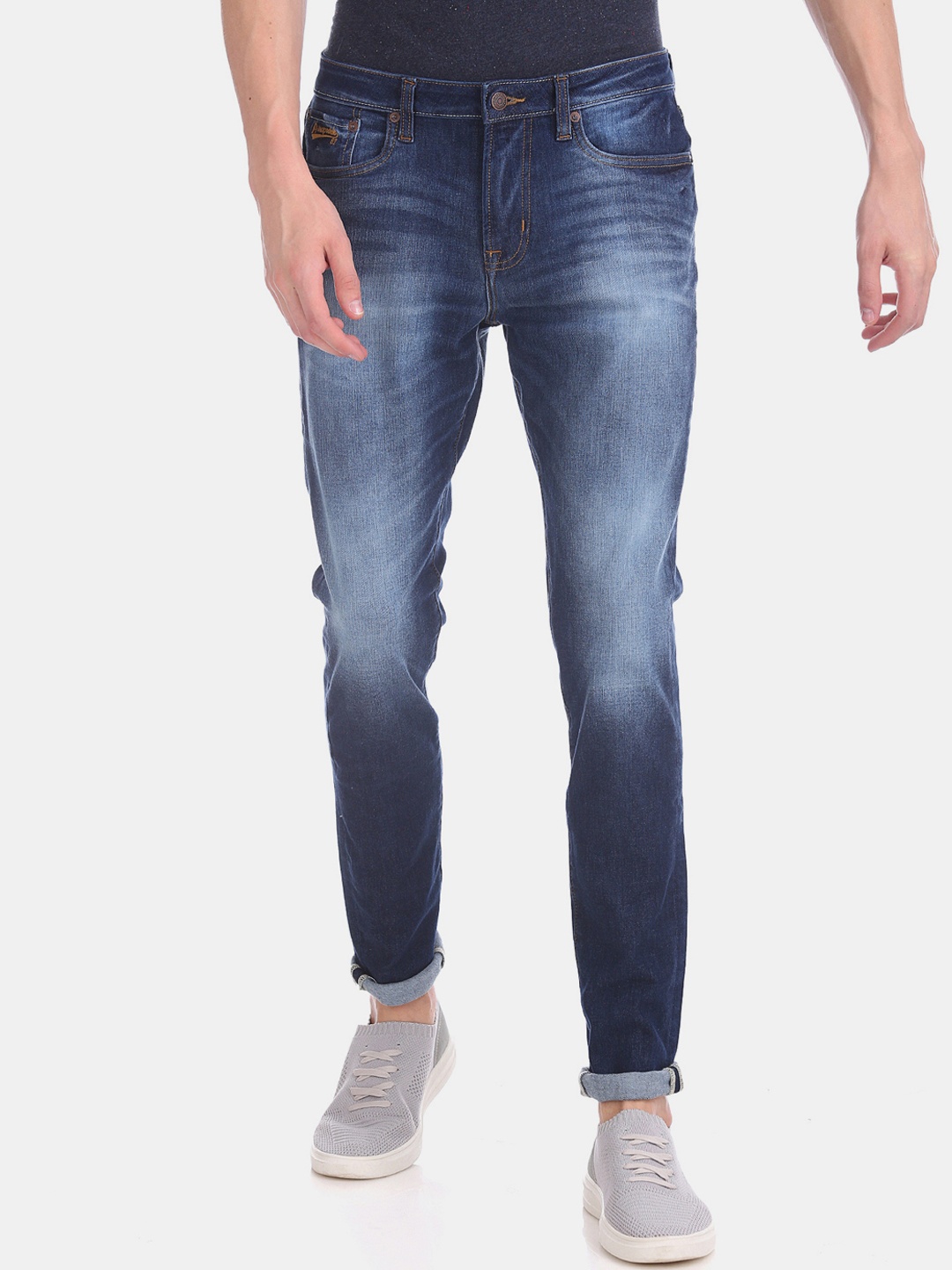 

Aeropostale Men Blue Slim Fit Mid-Rise Clean Look Stretchable Jeans