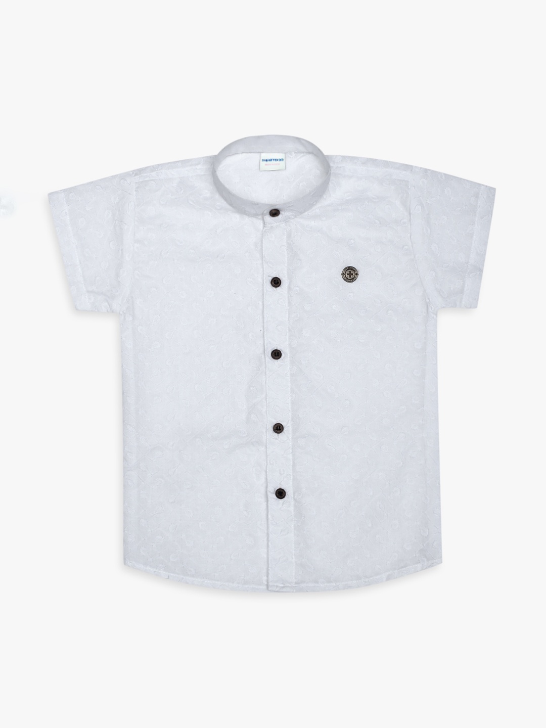 

Superminis Boys White Regular Fit Self Design Casual Shirt