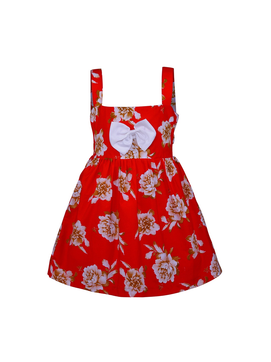 

Wish Karo Girls Red Floral Print Fit and Flare Dress