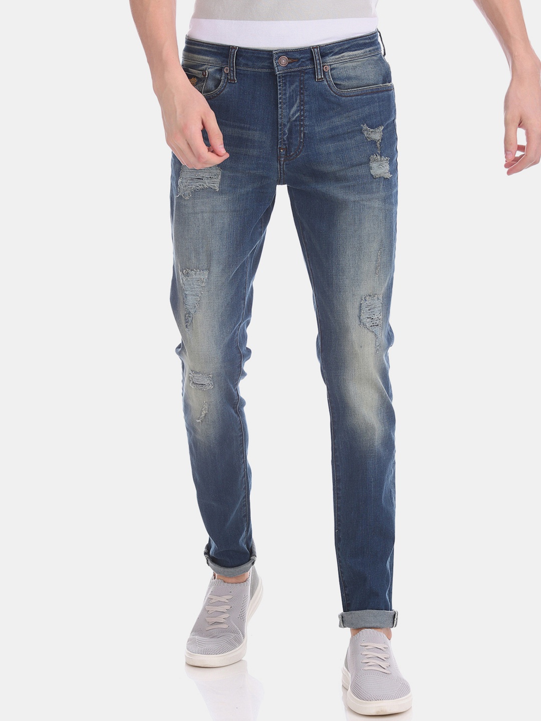 

Aeropostale Men Blue Slim Fit Mid-Rise Mildly Distressed Stretchable Jeans