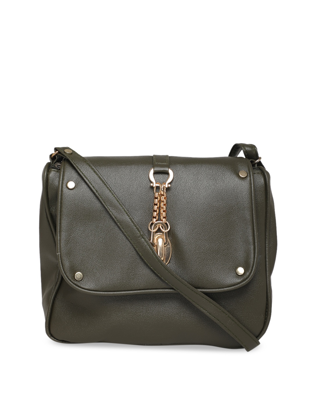 

DIVA WALK Green Solid Leather Sling Bag