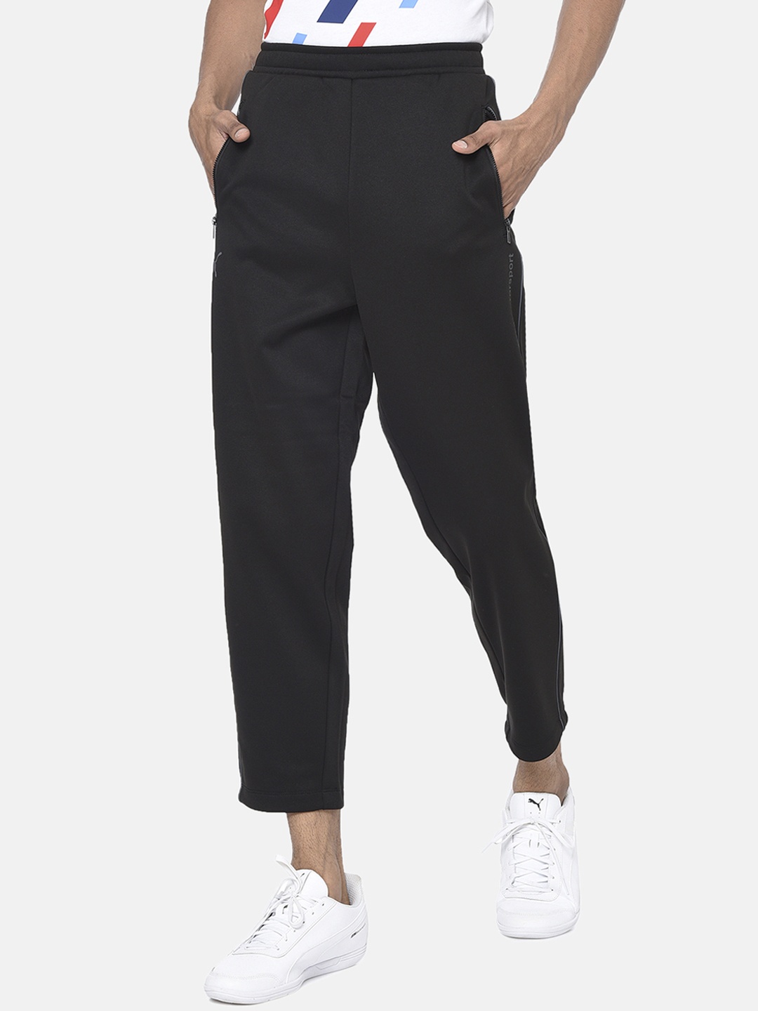 

PUMA Motorsport Men Black BMW Life Sweat Cropped Motorsports Track Pants