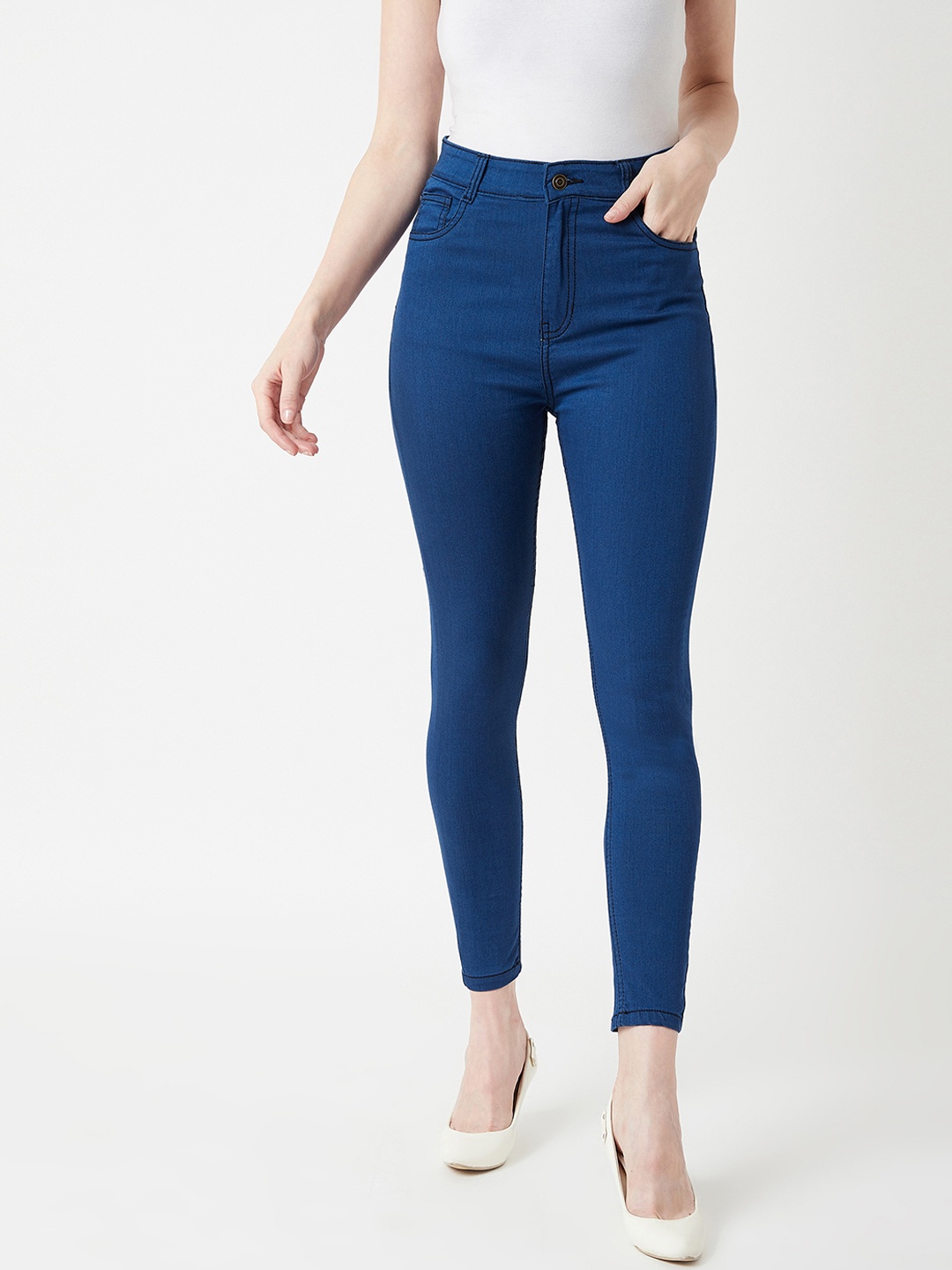 

Miss Chase Women Blue Skinny Fit High-Rise Clean Look Stretchable Jeans