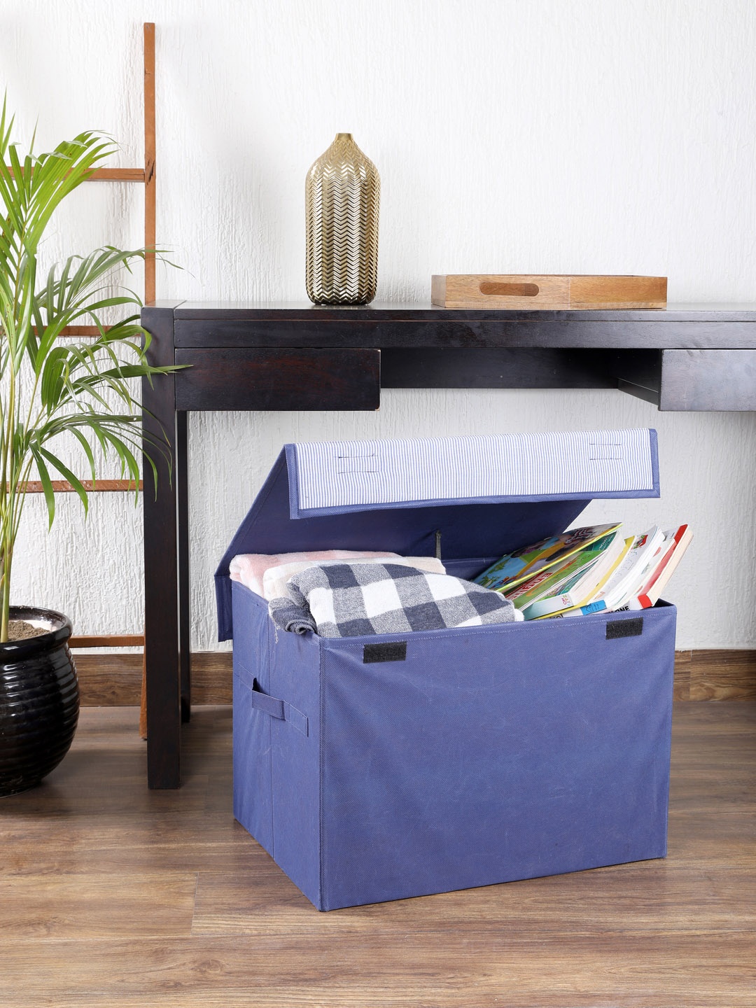 

My Gift Booth Blue & White Solid Multi-Utility Storage Box