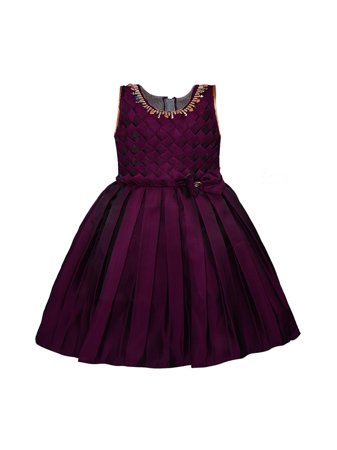 

Wish Karo Girls Burgundy Embellished Fit and Flare Dress