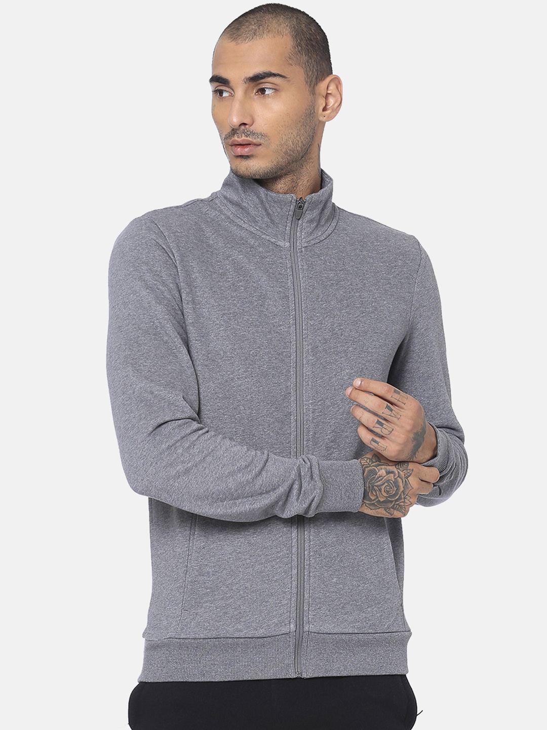 

Puma Men Grey Solid Bomber Track Jacket