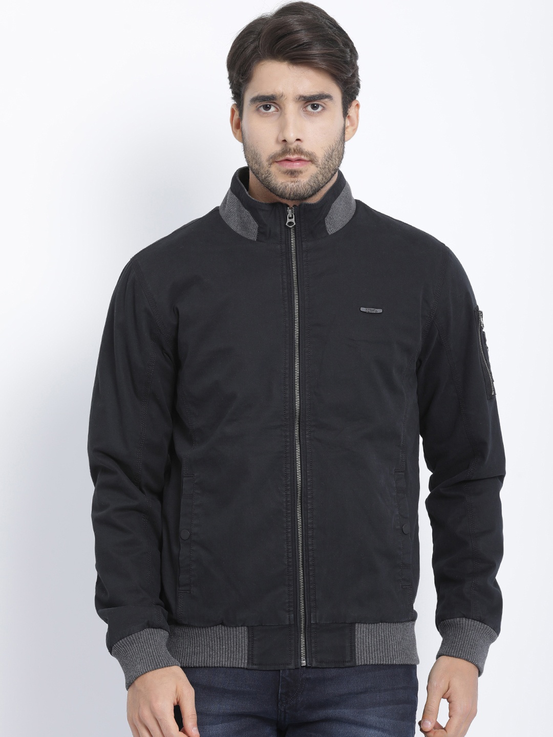 

t-base Men Black Solid Lightweight Padded Jacket