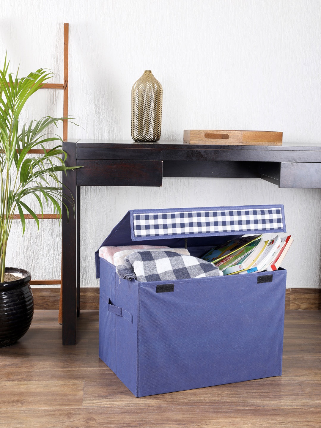 

My Gift Booth Blue & White Solid Multi-Utility Storage Box