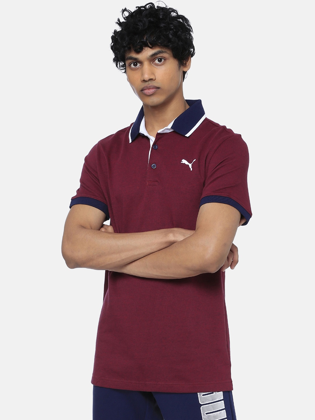 

Puma Men Maroon Jacquard Polo 2 T-shirt