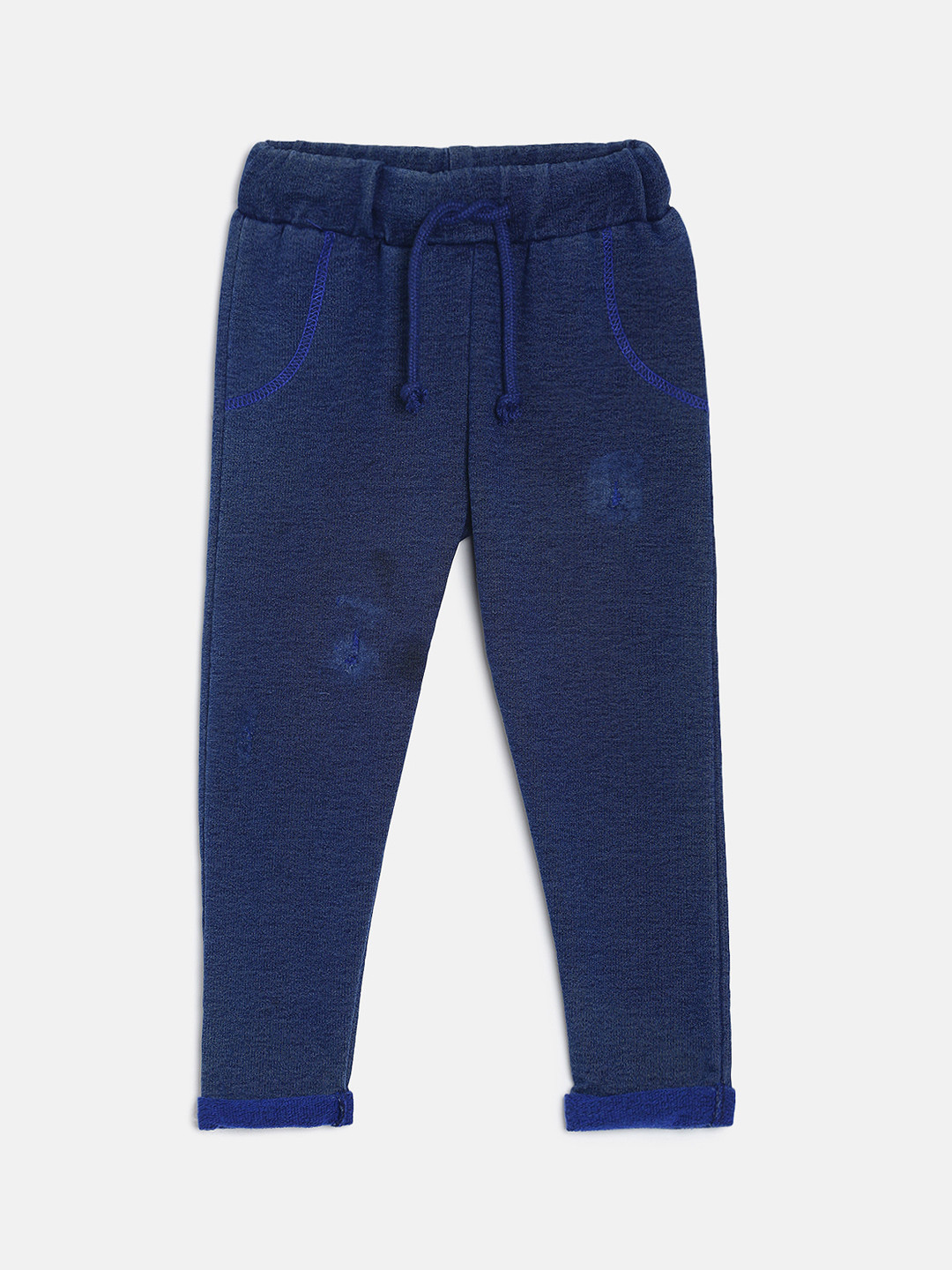 

TALES & STORIES Boys Navy Blue Straight Fit Solid Regular Trousers