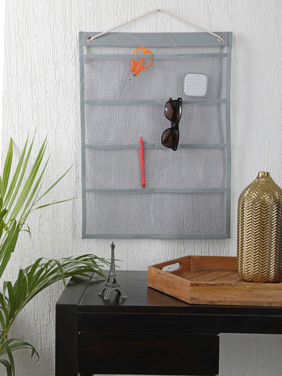 

My Gift Booth Grey Solid Multi-Utility Wall Hanging Organiser