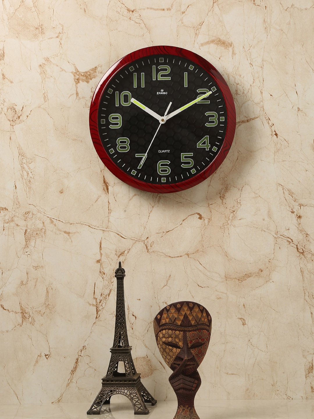 

ZANIBO Black Round Solid Analogue Wall Clock