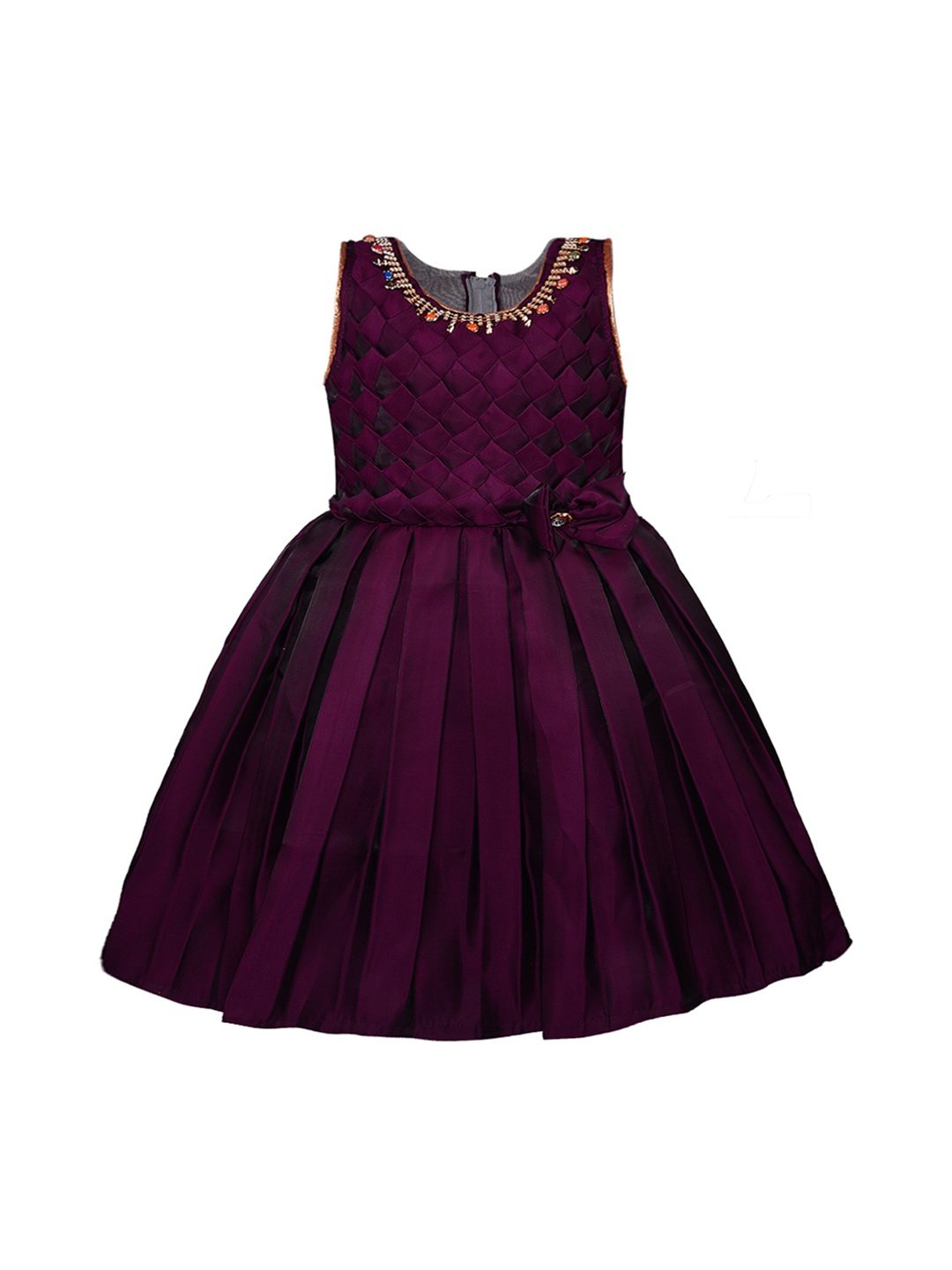 

Wish Karo Girls Burgundy Embellished Fit and Flare Dress