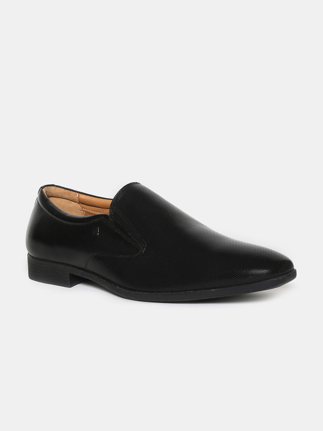 

Arrow Men Textured Leather Formal Slip-On Shoes, Black