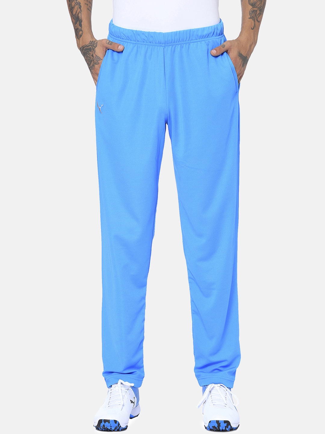 

Puma Men Blue Solid Knitted Track Pants