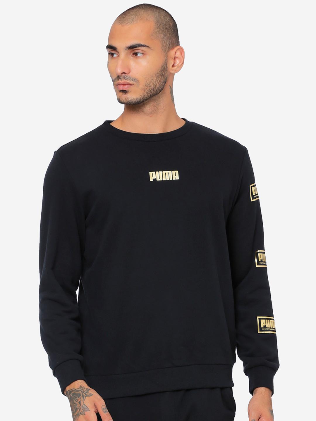 

Puma Men Black Solid Holiday Pack Crew Sweatshirt