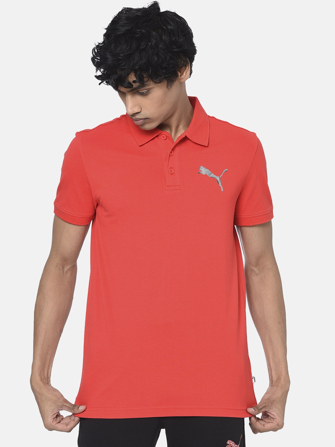 

Puma Men Coral Solid Graphic Polo II T-shirt