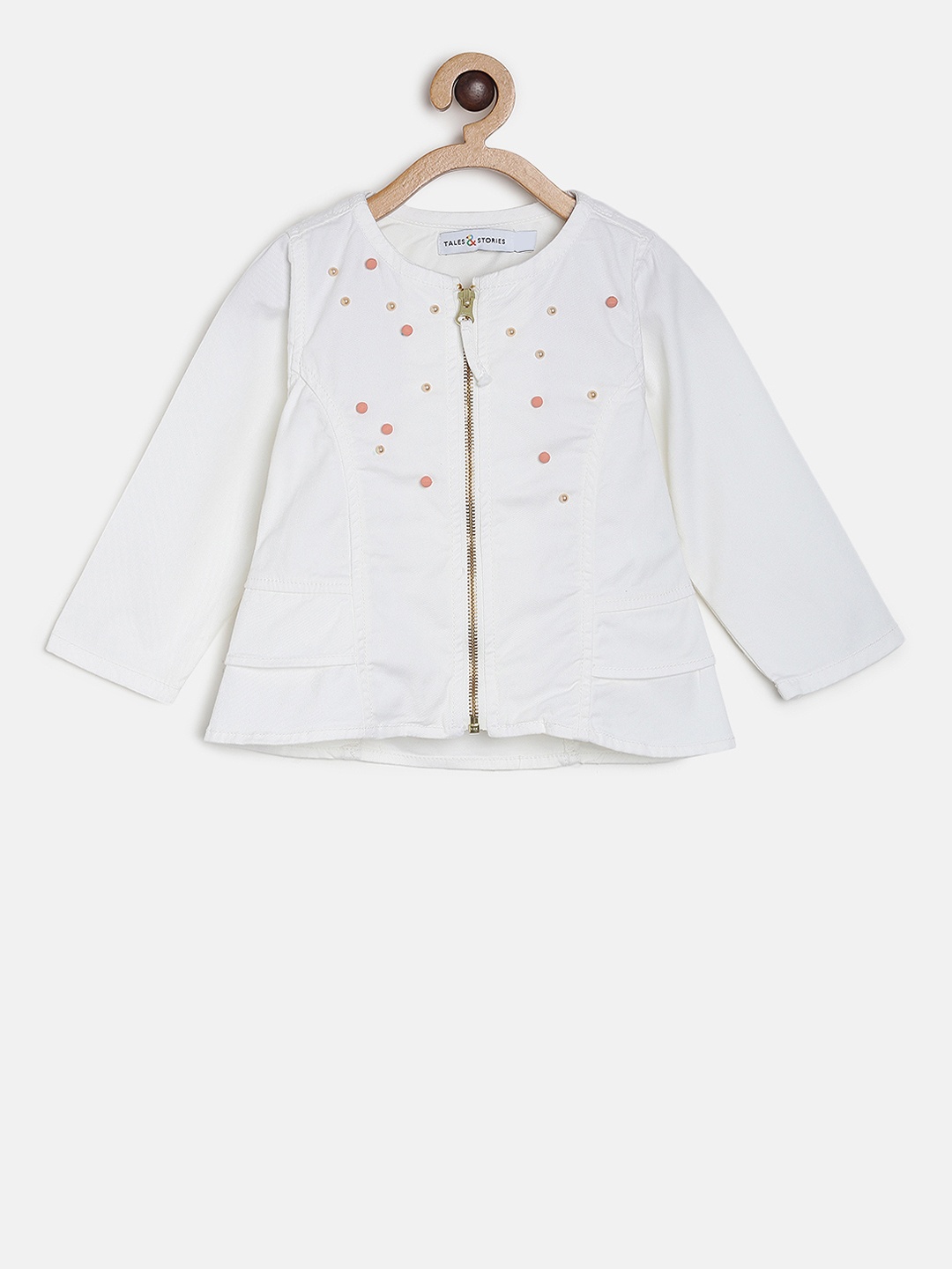 

TALES & STORIES Girls White Solid Lightweight Tailored Jacket