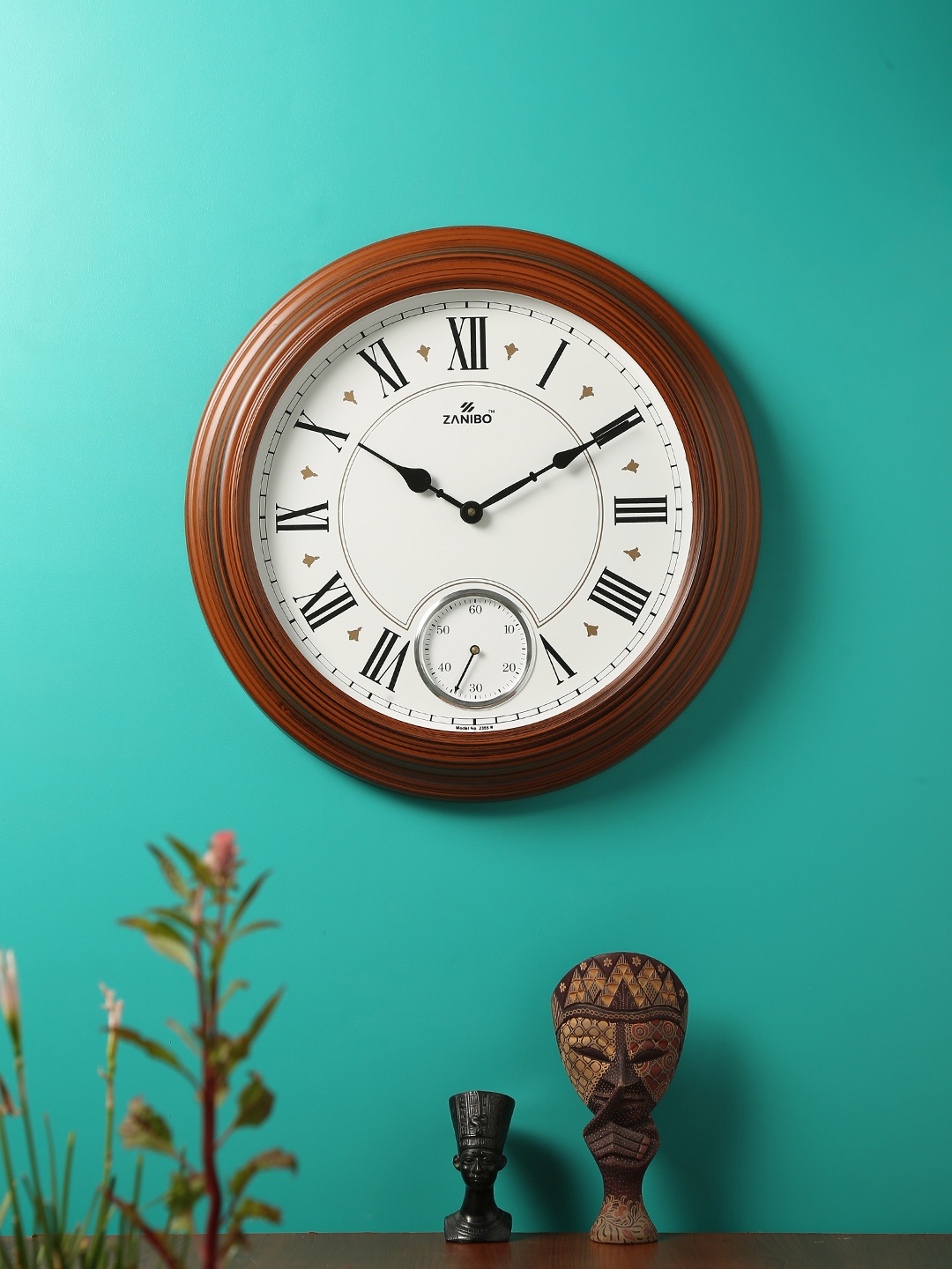 

ZANIBO White Round Solid 40 cm Analogue Wall Clock