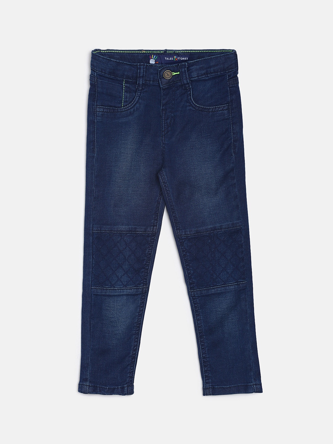 

TALES & STORIES Boys Blue Slim Fit Mid-Rise Clean Look Jeans