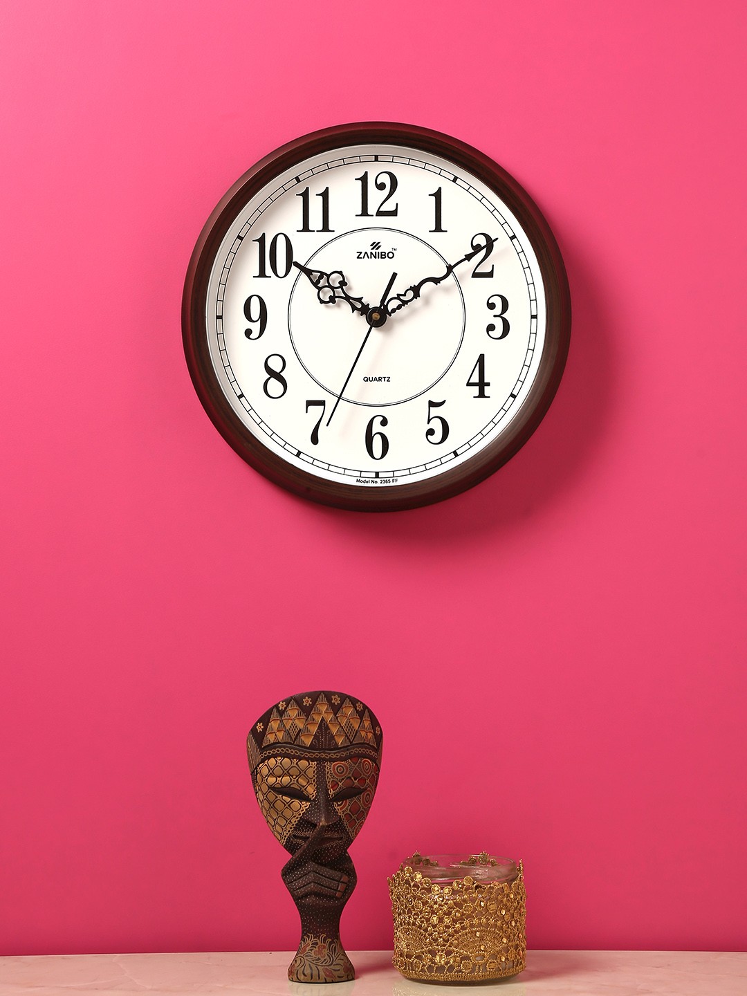 

ZANIBO White Round Solid 28 cm Analogue Wall Clock