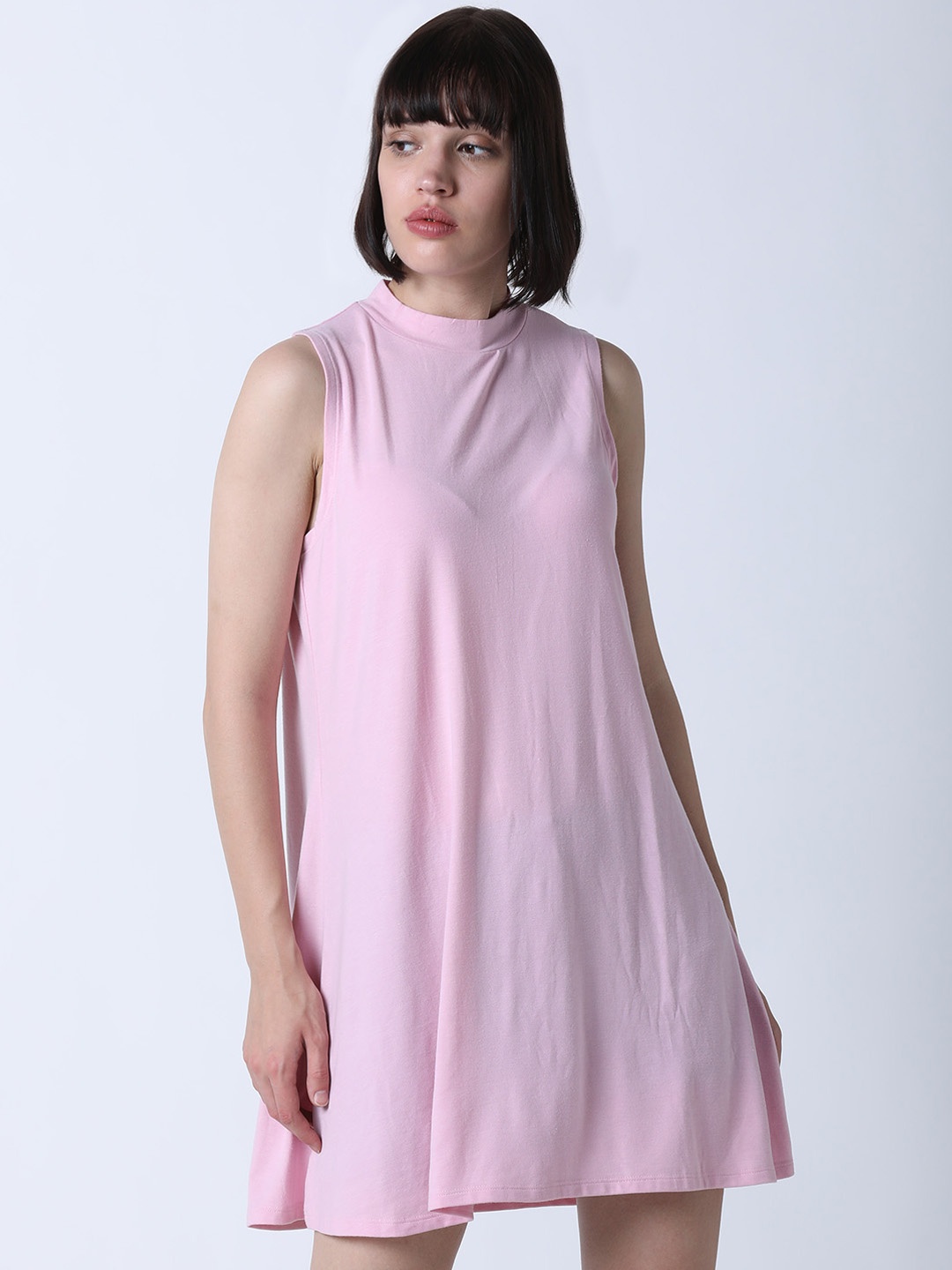 

Huetrap Women Pink Solid T-shirt Dress