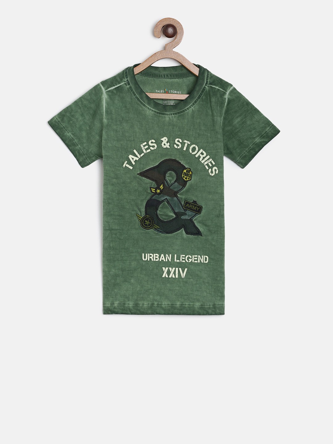 

TALES & STORIES Boys Green Printed Round Neck T-shirt