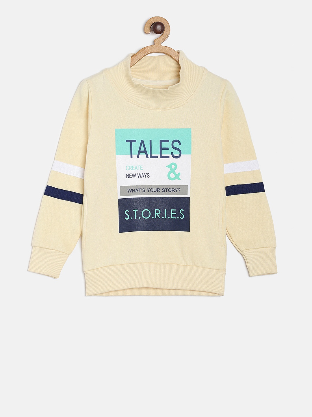

TALES & STORIES Boys Cream-Coloured Printed Sweatshirt