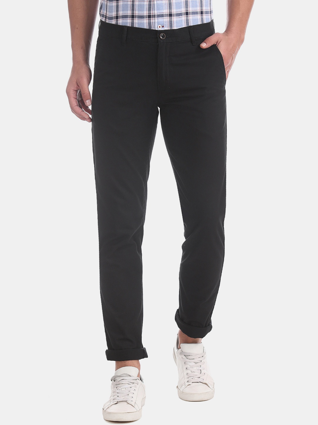 

Arrow Sport Men Black Slim Fit Solid Regular Trousers