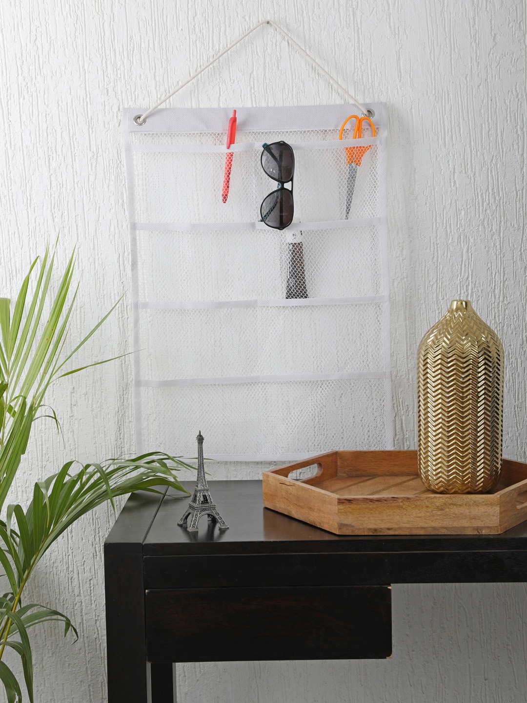 

My Gift Booth White Solid Multi-Utility Wall Hanging Organiser
