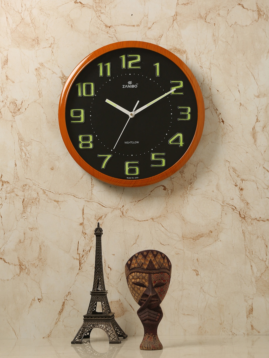 

ZANIBO Black Round Solid Analogue Wall Clock