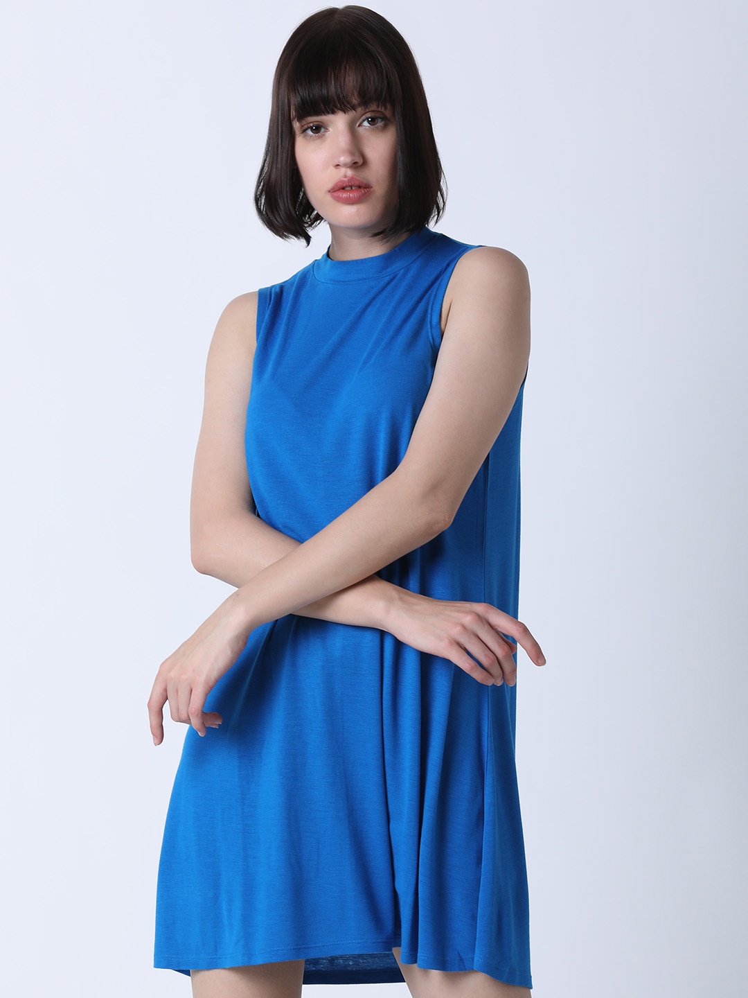 

Huetrap Women Blue Solid T-shirt Dress