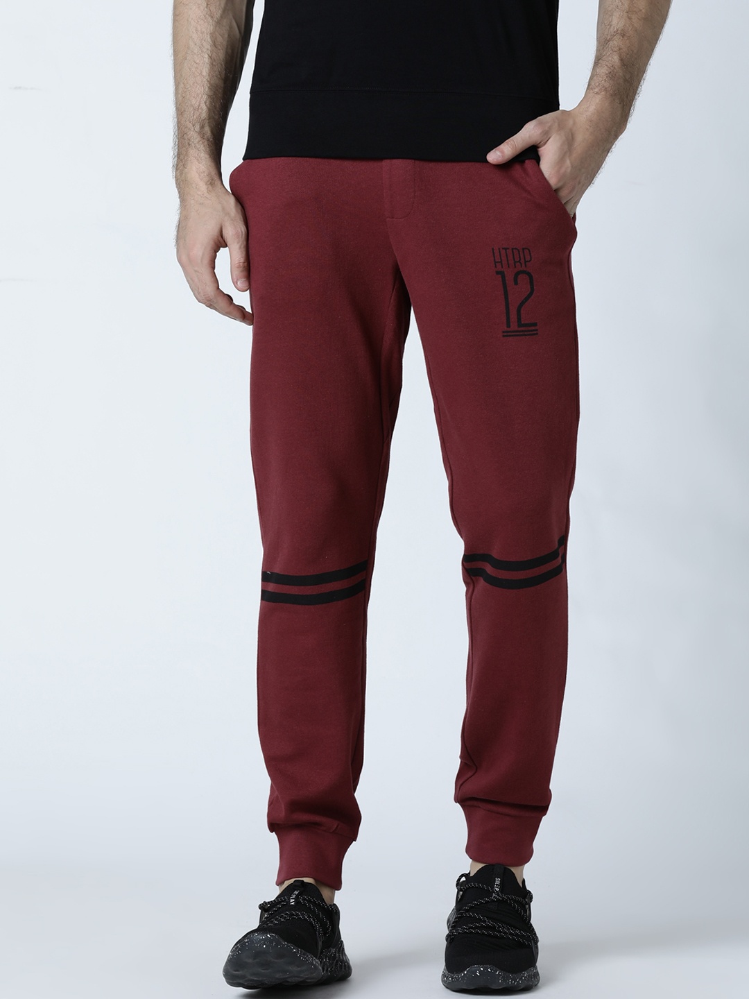 

Huetrap Men Maroon Solid Straight Fit Joggers