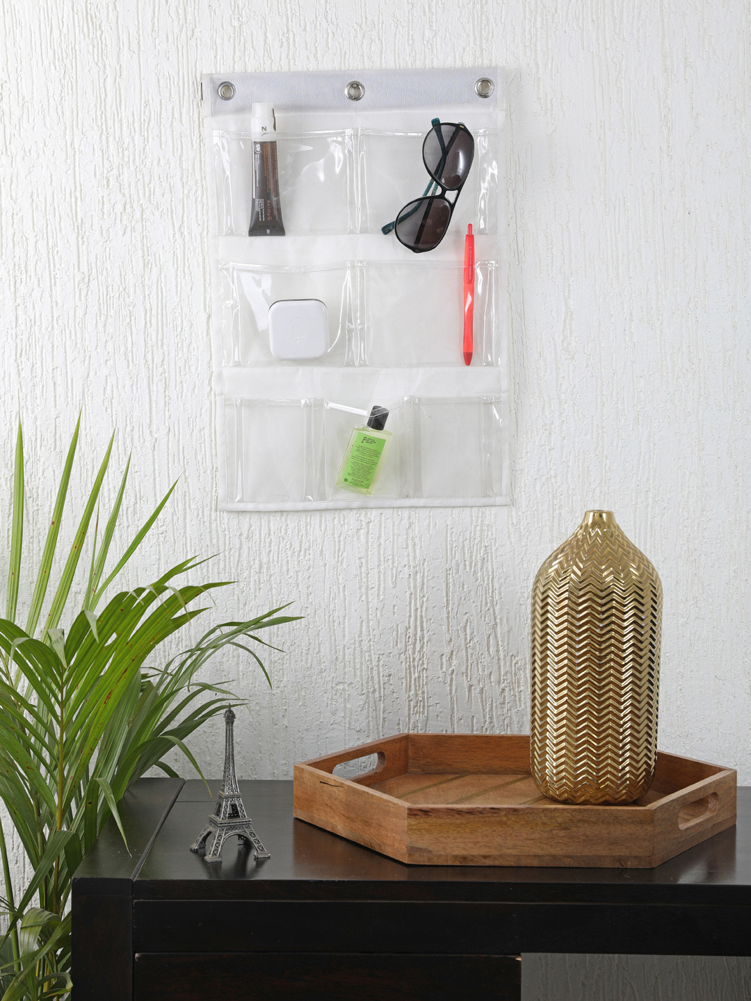 

My Gift Booth White Solid Multi-Utility Wall Hanging Organiser