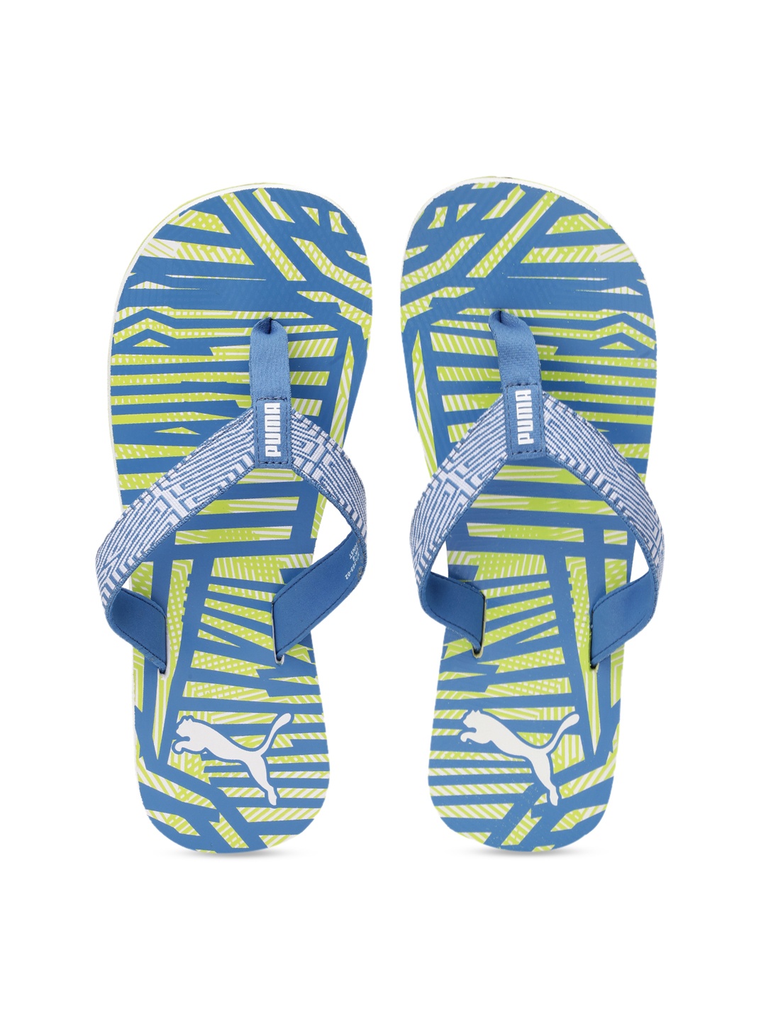 

Puma Unisex White Blue Flipper Printed Thong Flip-Flops