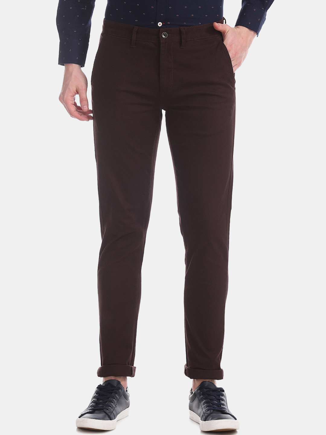 

Arrow Sport Men Red Slim Fit Solid Regular Trousers