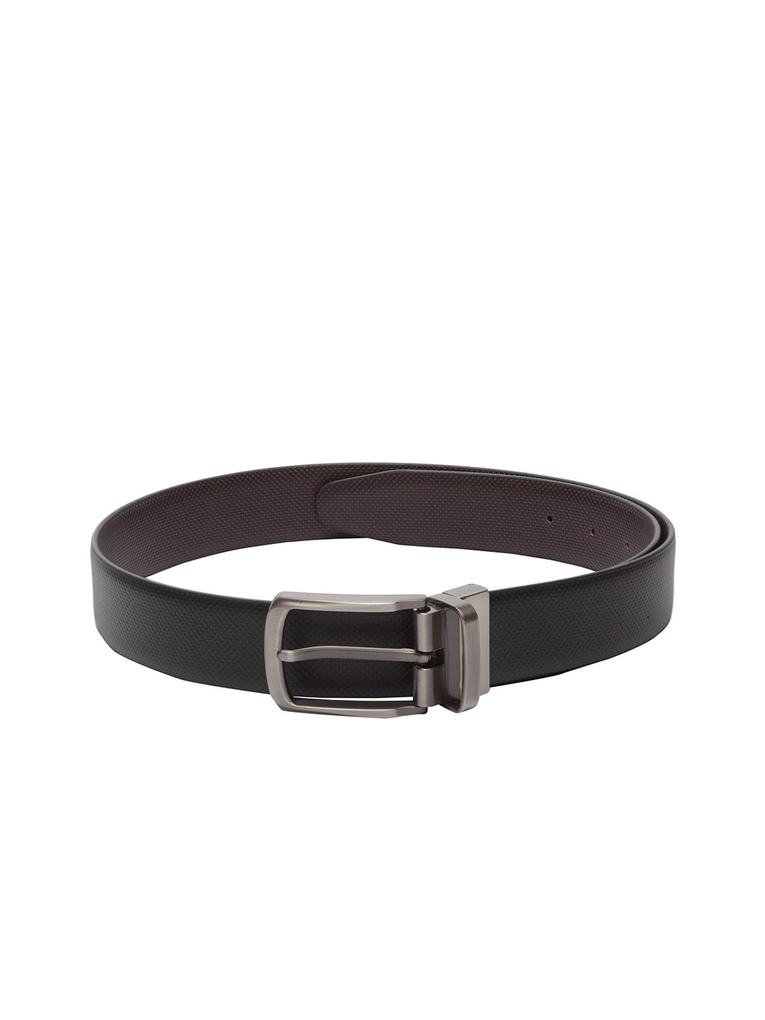 

amicraft Men Black & Brown Textured Reversible Belt